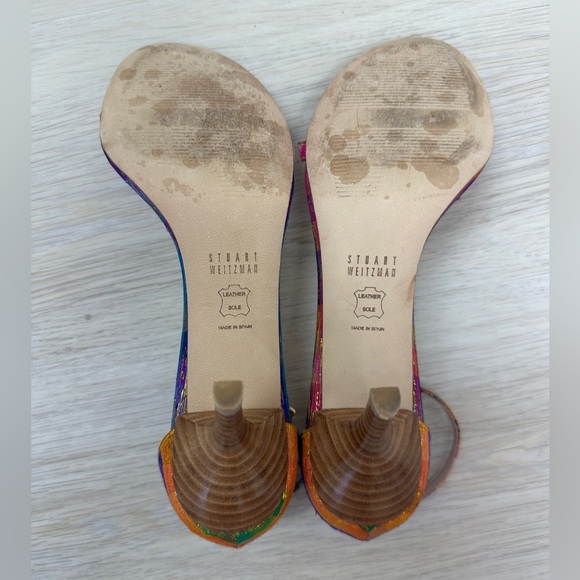 Stuart Weitzman Nunaked Metallic Multicolored Sandals - Picture 5 of 10